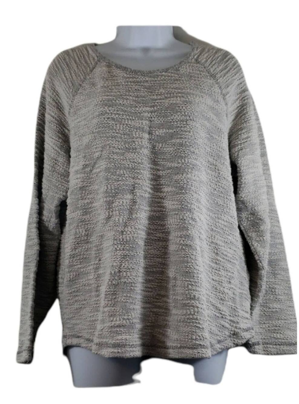 L.O.G.G. by H&M Grey Marled Tweed Style Sweatshirt Size Large